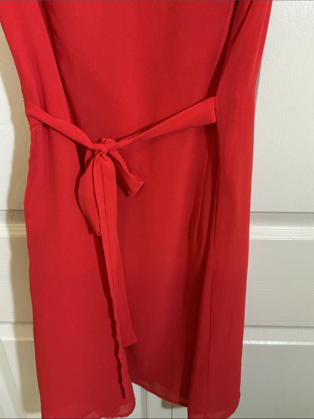Francesca's Collections Red Ruffle-Front Mini Dress - Picture 9 of 11